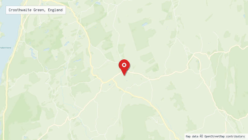 Street map of Crosthwaite Green, England with location pin