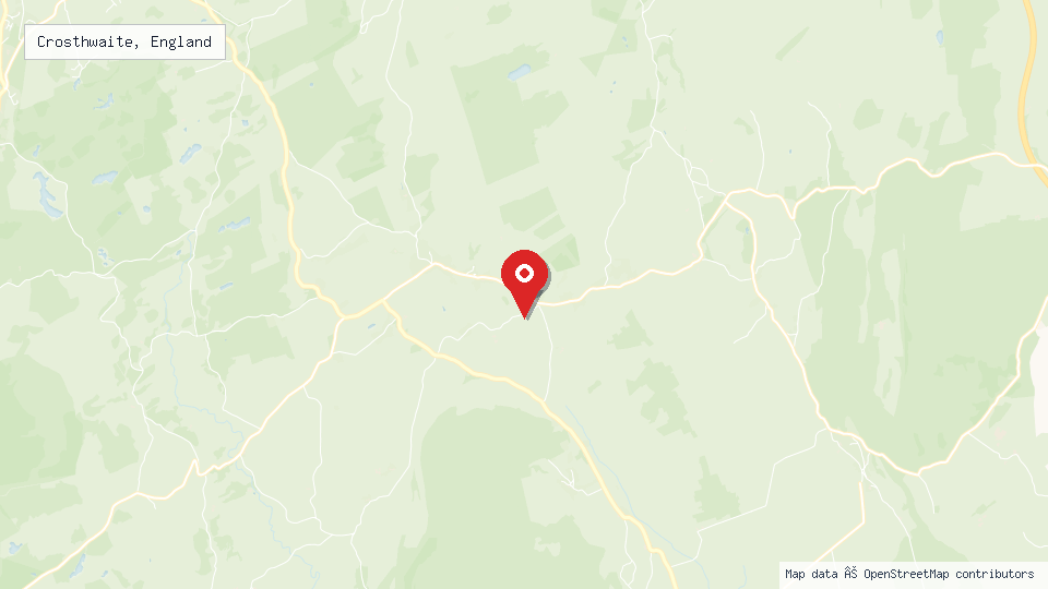 Street map of Crosthwaite, England with location pin