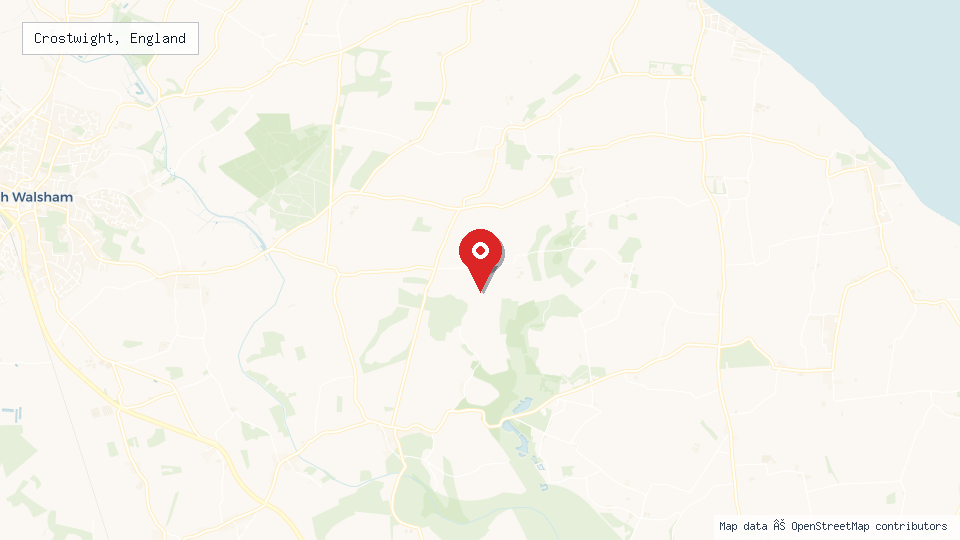 Street map of Crostwight, England with location pin