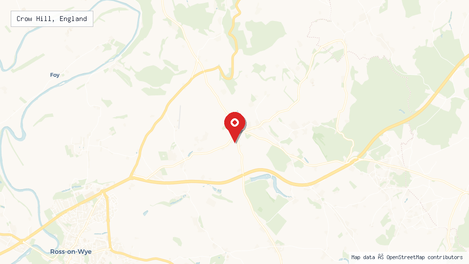 Street map of Crow Hill, England with location pin