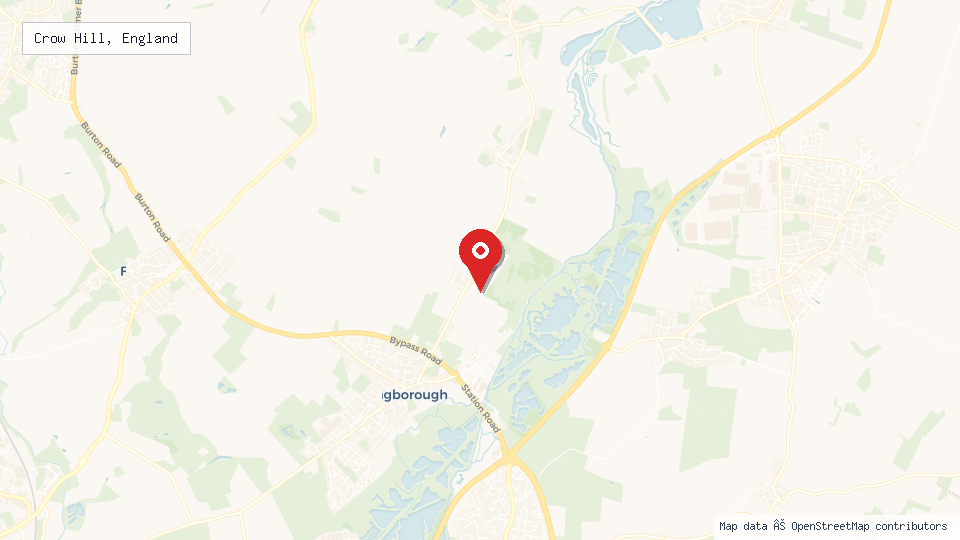 Street map of Crow Hill, England with location pin
