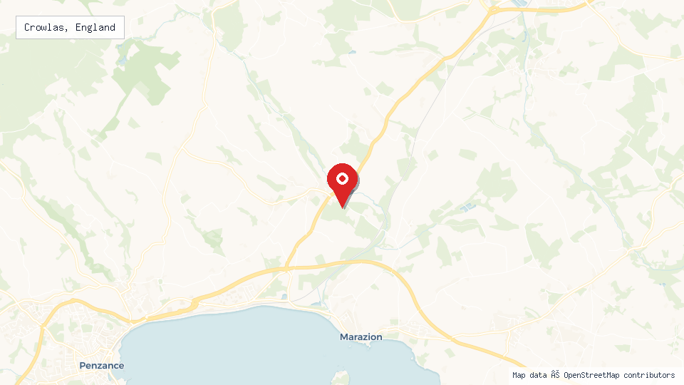 Street map of Crowlas, England with location pin