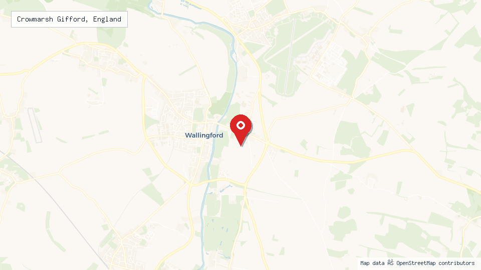 Street map of Crowmarsh Gifford, England with location pin