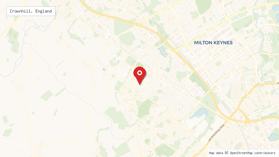 Street map of Crownhill, England with location pin
