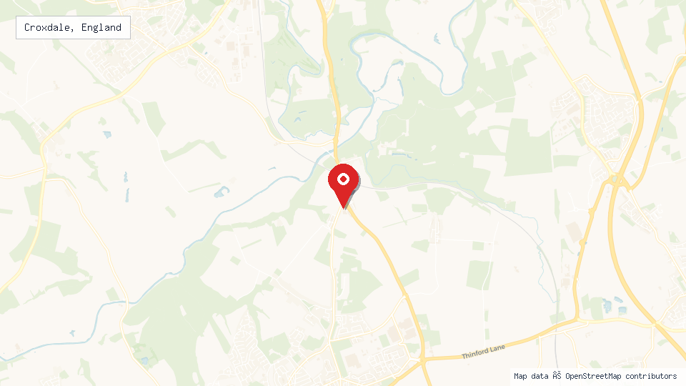 Street map of Croxdale, England with location pin