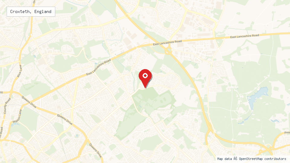 Street map of Croxteth, England with location pin