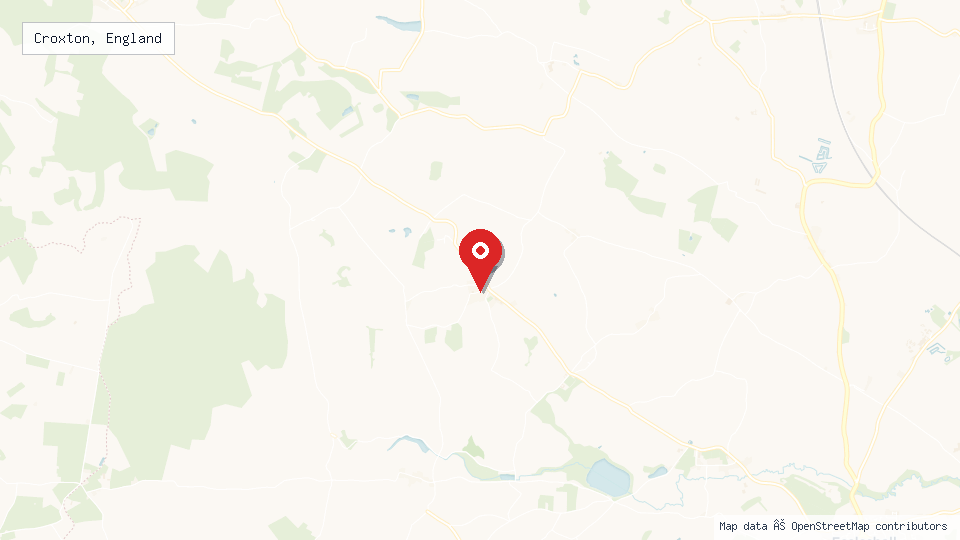 Street map of Croxton, England with location pin