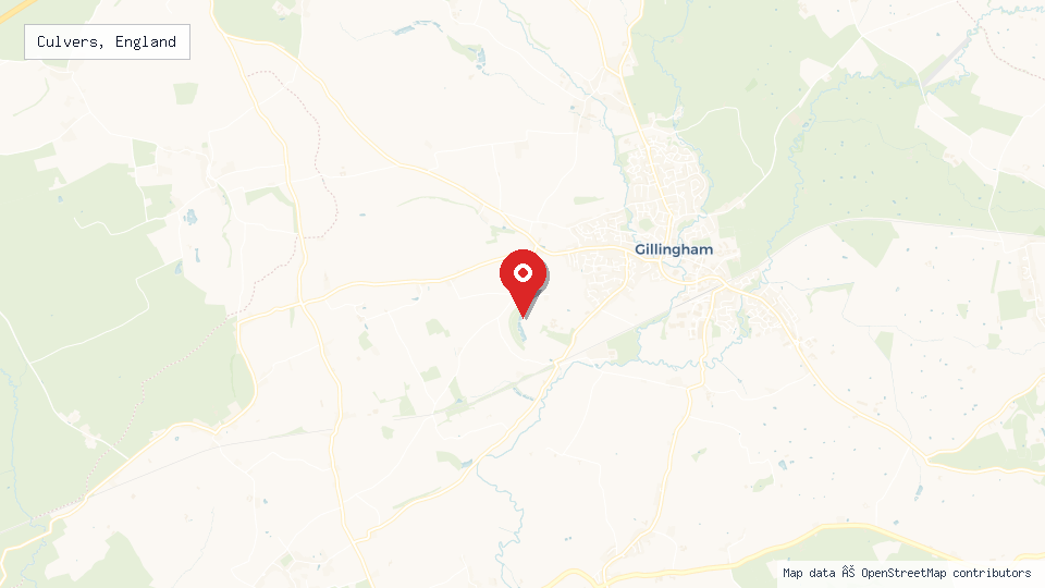 Street map of Culvers, England with location pin