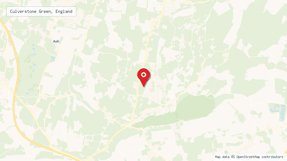 Street map of Culverstone Green, England with location pin