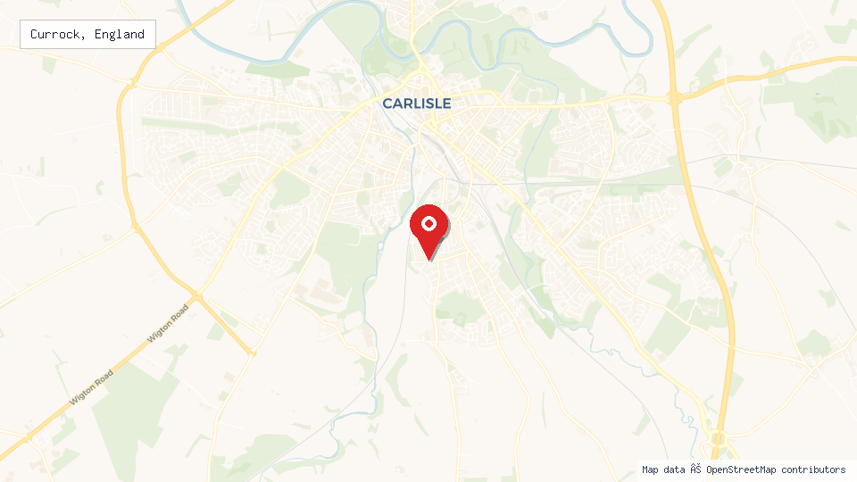Street map of Currock, England with location pin