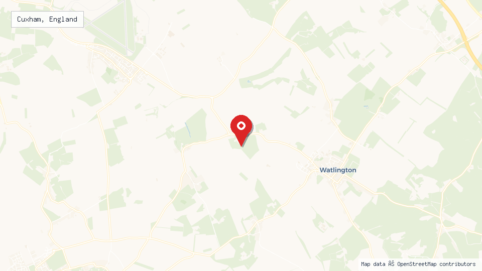 Street map of Cuxham, England with location pin