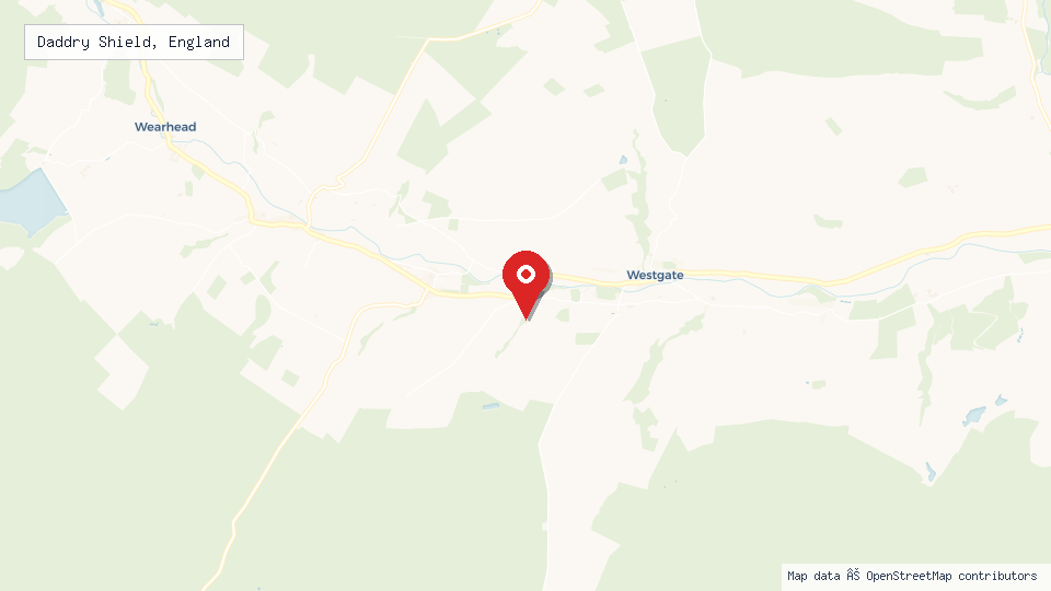 Street map of Daddry Shield, England with location pin