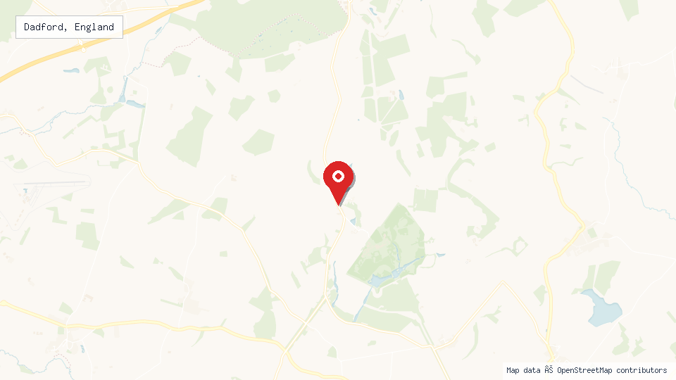 Street map of Dadford, England with location pin