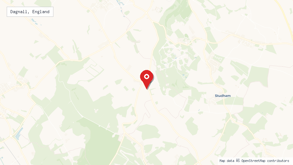 Street map of Dagnall, England with location pin