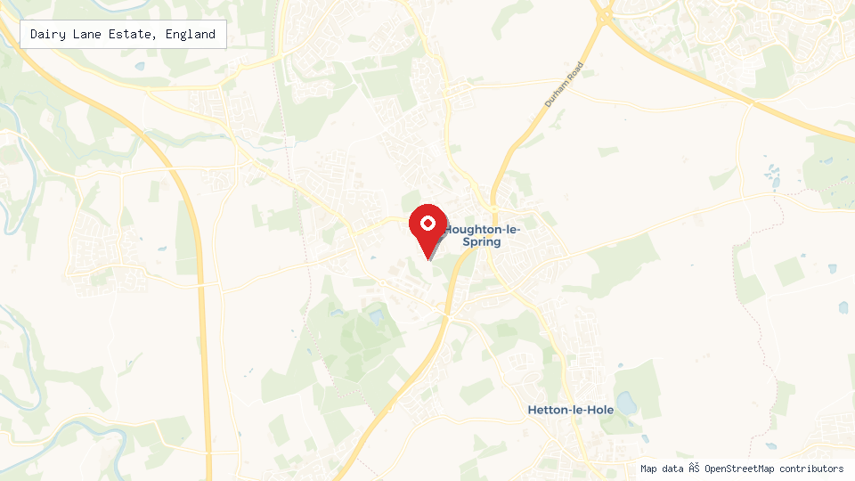 Street map of Dairy Lane Estate, England with location pin