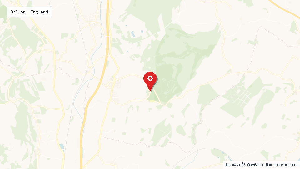 Street map of Dalton, England with location pin
