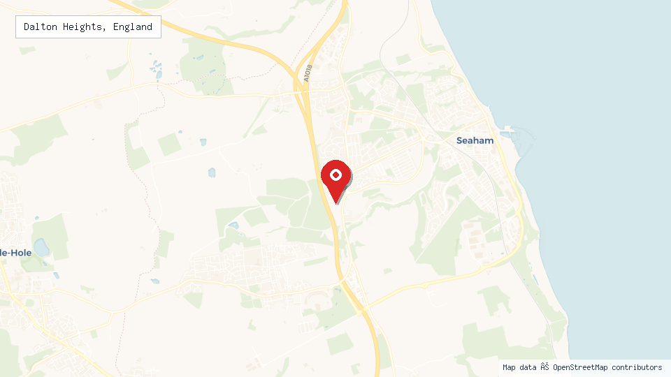 Street map of Dalton Heights, England with location pin