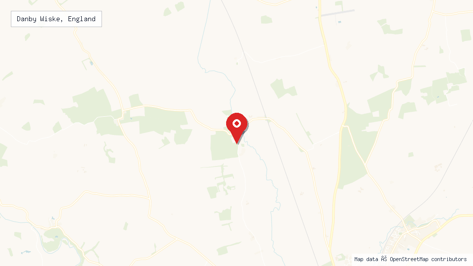 Street map of Danby Wiske, England with location pin