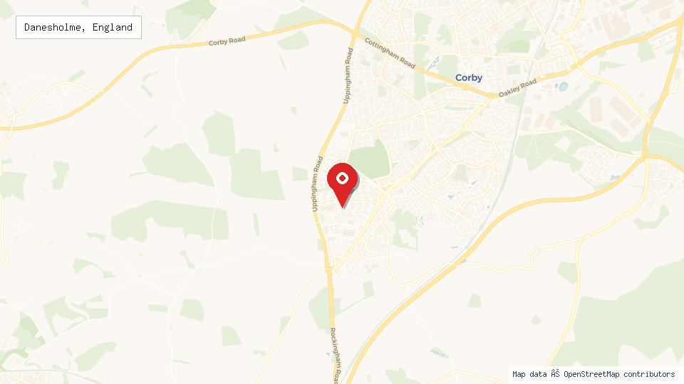 Street map of Danesholme, England with location pin
