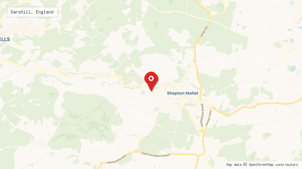 Street map of Darshill, England with location pin