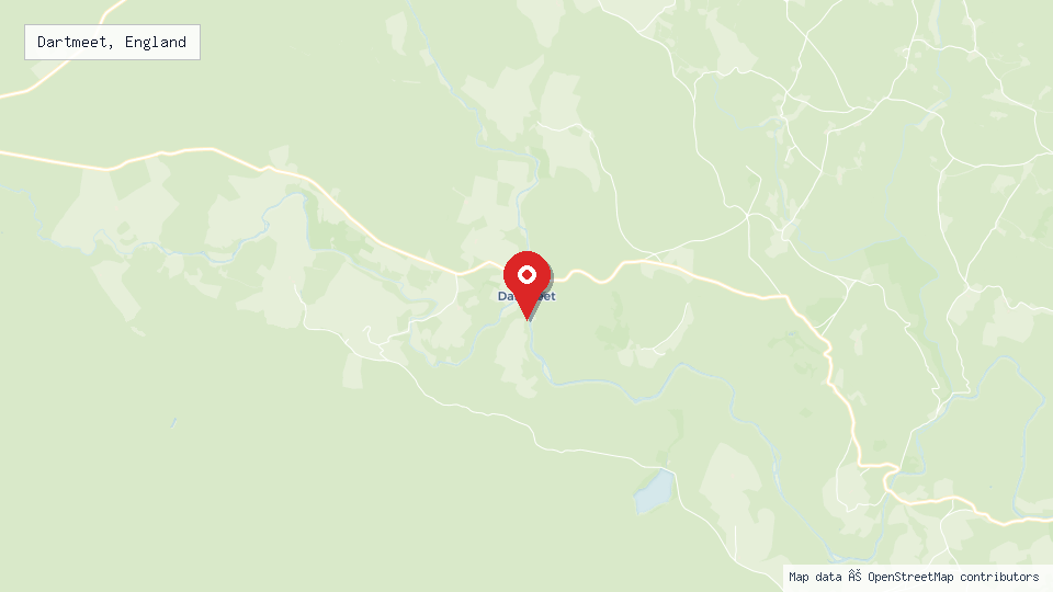 Street map of Dartmeet, England with location pin