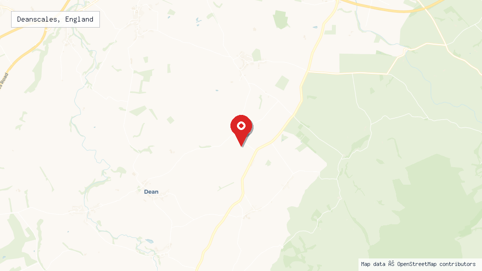 Street map of Deanscales, England with location pin