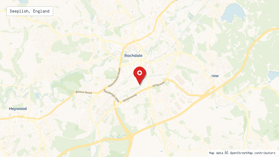 Street map of Deeplish, England with location pin
