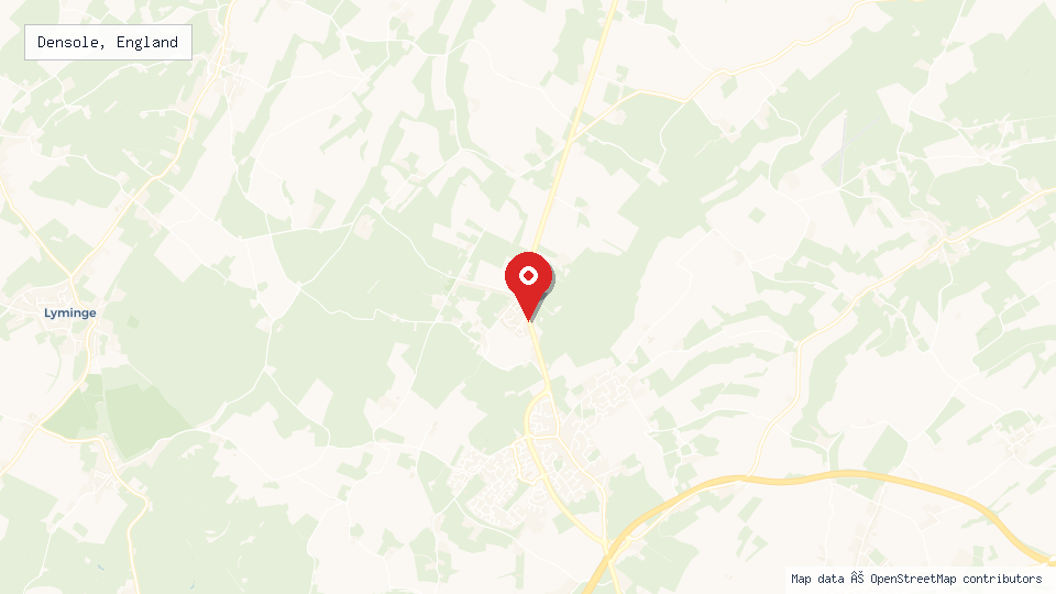 Street map of Densole, England with location pin