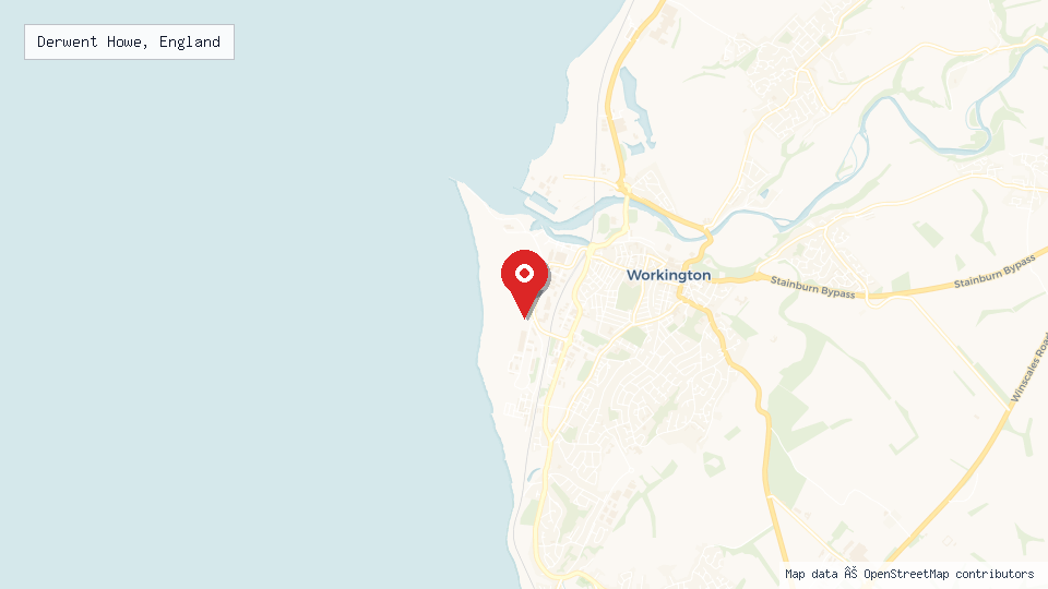 Street map of Derwent Howe, England with location pin