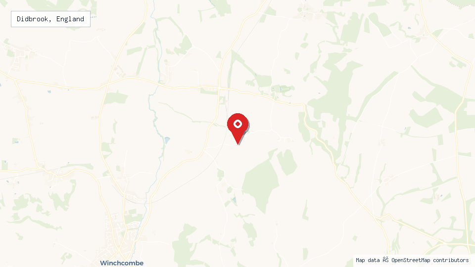 Street map of Didbrook, England with location pin