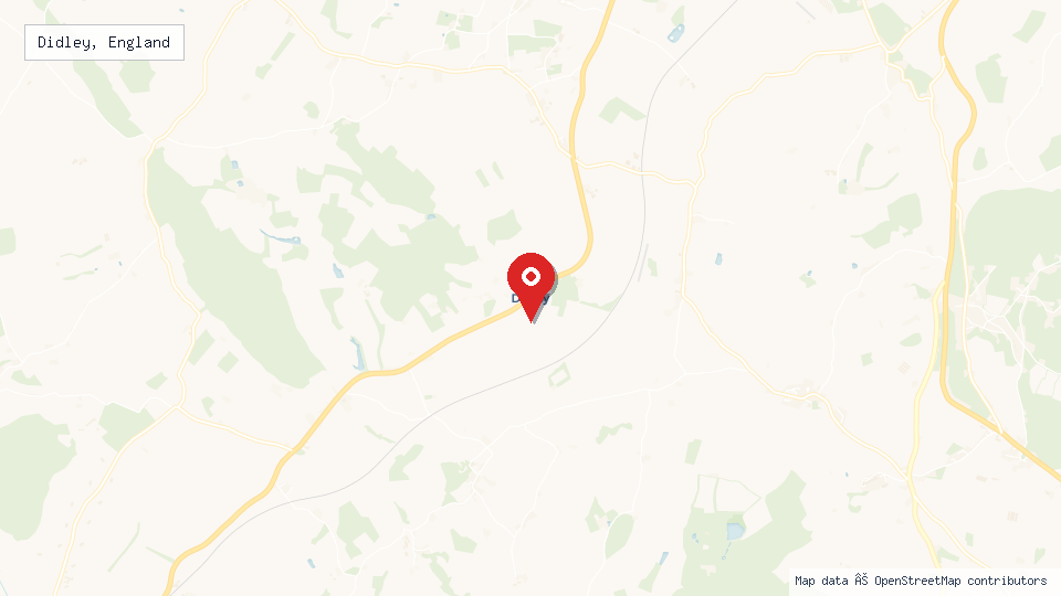 Street map of Didley, England with location pin