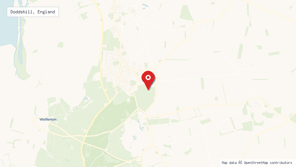 Street map of Doddshill, England with location pin