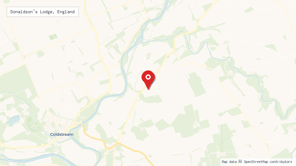 Street map of Donaldson's Lodge, England with location pin