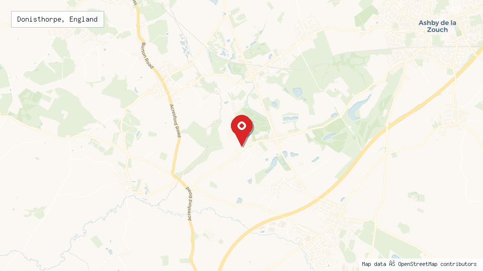 Street map of Donisthorpe, England with location pin