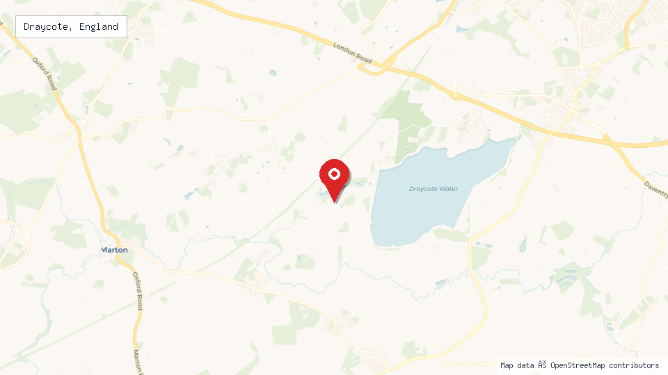 Street map of Draycote, England with location pin