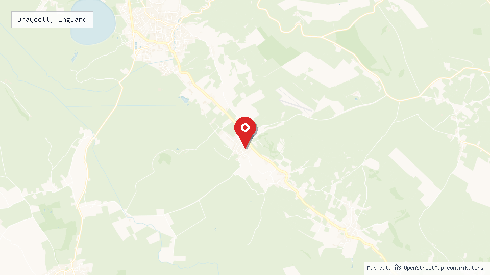 Street map of Draycott, England with location pin