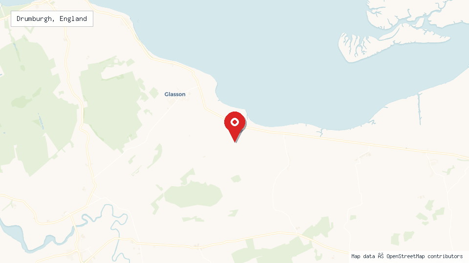 Street map of Drumburgh, England with location pin
