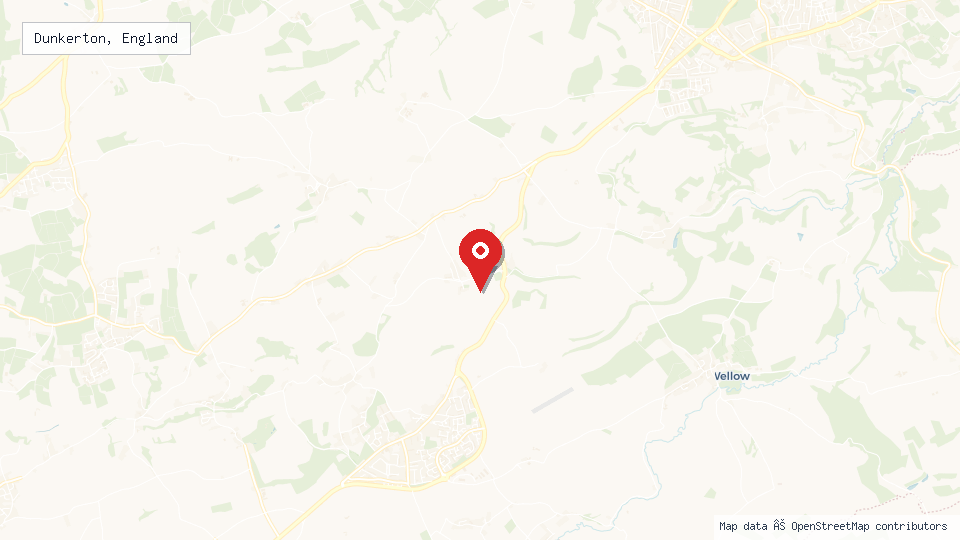 Street map of Dunkerton, England with location pin