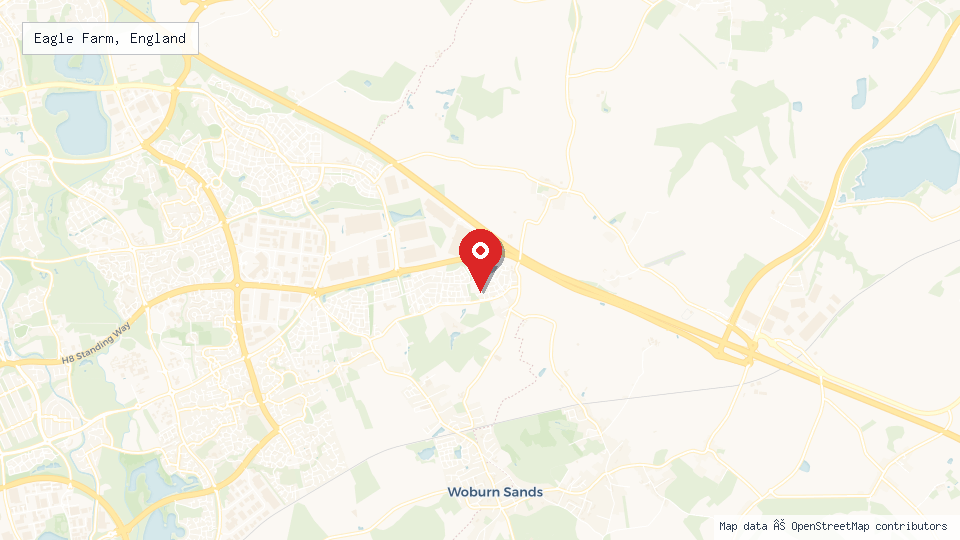 Street map of Eagle Farm, England with location pin