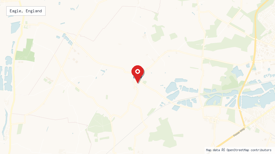 Street map of Eagle, England with location pin