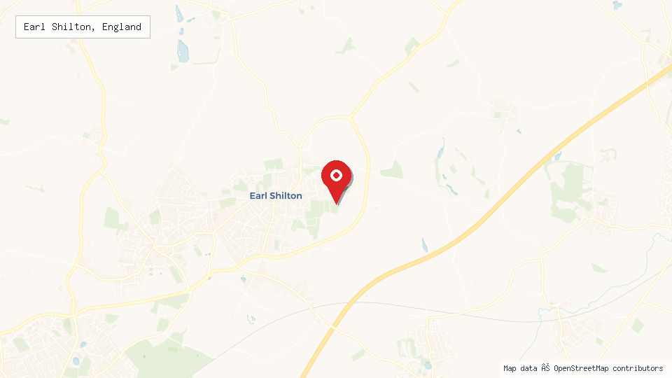 Street map of Earl Shilton, England with location pin