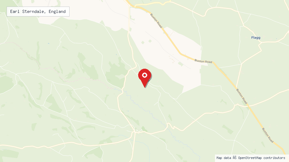 Street map of Earl Sterndale, England with location pin