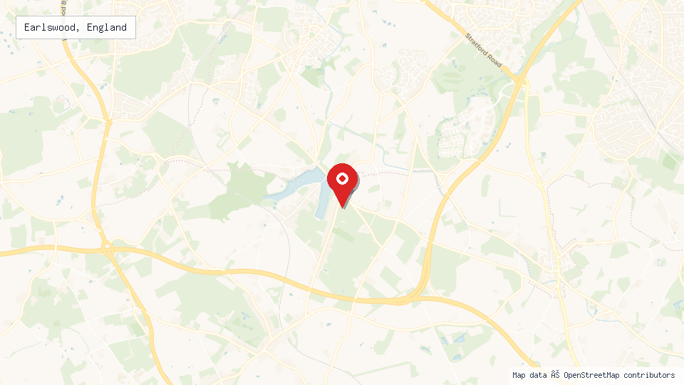 Street map of Earlswood, England with location pin