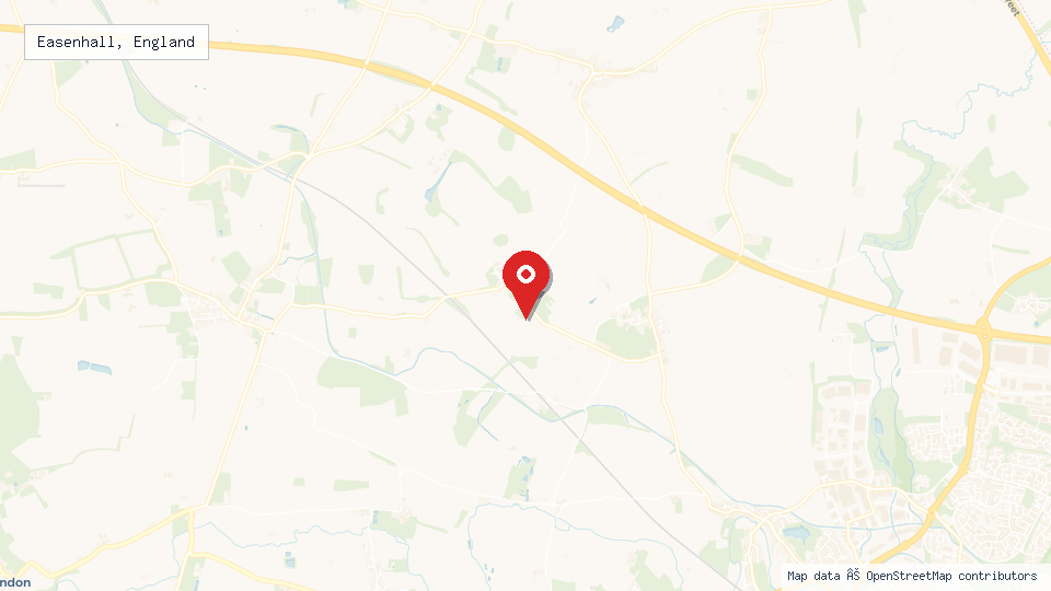 Street map of Easenhall, England with location pin
