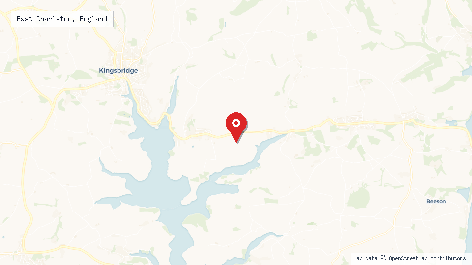 Street map of East Charleton, England with location pin