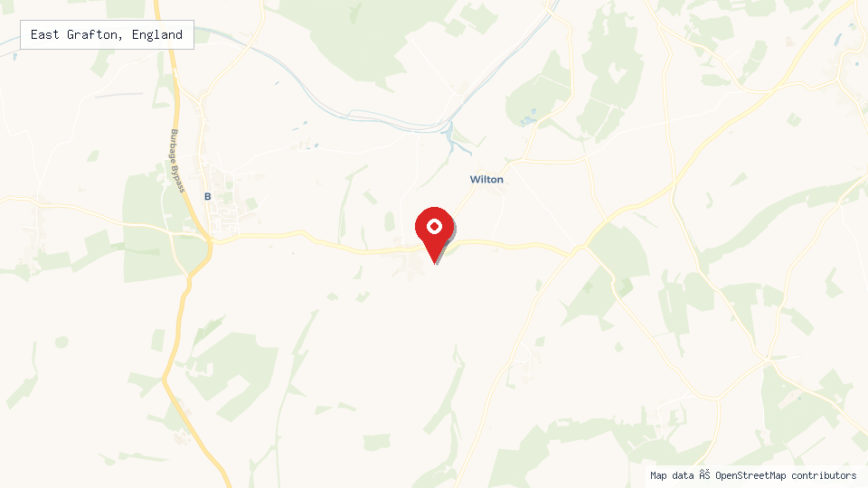 Street map of East Grafton, England with location pin