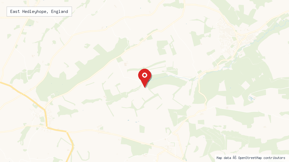 Street map of East Hedleyhope, England with location pin