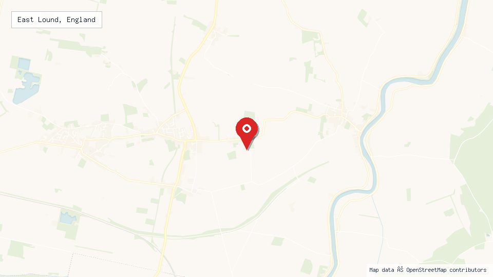 Street map of East Lound, England with location pin