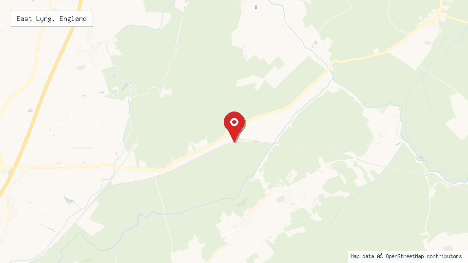 Street map of East Lyng, England with location pin