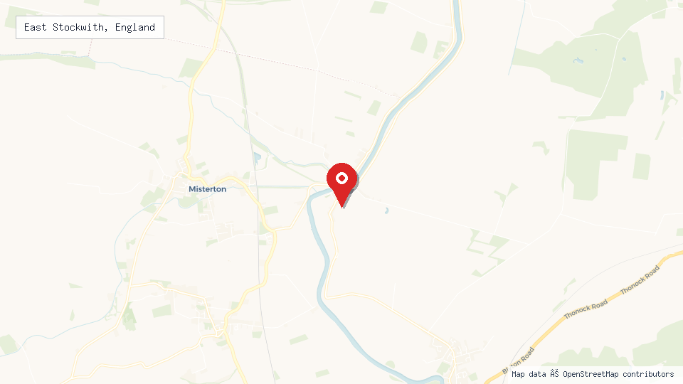 Street map of East Stockwith, England with location pin
